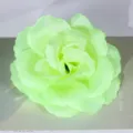 Light green artificial rose flower head 8cm silk fabric for wedding party home decoration. - Light Green