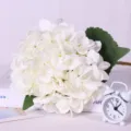 White artificial hydrangea single stem flower for home wedding party decorative floral display. - White
