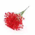 Red artificial baby's breath bouquet plastic fake flowers for wedding home decor floral arrangement - Red Gypsophila