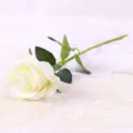 Einzelner künstlicher weißer Rosen-Blumenstrauß für Hochzeitsdeko und Bürodekoration - Weiß