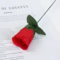 Künstliche rote Rose einzelner Zweig Seidenblume Heimdekoration Fotografie Requisite - Rot