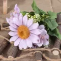 Künstliche Sonnenblume Seidenblumen Strauß lila für rustikale Heim Hochzeit Deko 1Stk - Lila