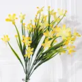 Künstliche gelbe Orchideen Blumenbündel Kunststoff Pflanze für schöne Heimdekoration. - Gelb