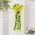 Künstliche gelbe Hängeblume Ranke für Heimwand Deko, Balkon und Hochzeitsdekoration. - Grasgrün