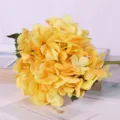 Yellow Artificial Hydrangea Flower Single Branch Silk Fake Floral Wedding Home Decor - Yellow