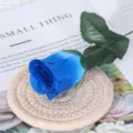 Einzelne künstliche blaue Rosen Seidenblume für Heimdekoration und Fotografie-Requisiten. - Blau