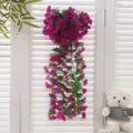 Détail de vigne suspendue de fleurs de violette artificielle, idéal pour la déco murale. - Violet Foncé