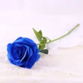 Einzelner künstlicher blauer Rosenzweig Kunstblume für Heimdekor Hochzeitsstrauch Deko - Blau