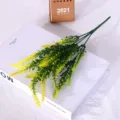 Bouquet de fleurs de lavande artificielles plante en plastique décor vert jaune SKU - Jaune (non floqué)