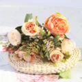 Künstlicher Pfingstrosen und Rosen Blumenstrauß für Heimdekoration und Hochzeitsrequisiten. - Sonnenuntergang