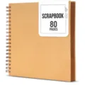 Kraft paper DIY scrapbook photo album detail, spiral bound with 80 blank pages for memories. - 20*20cm / Brown