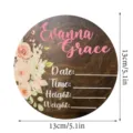 Placa de nacimiento de madera personalizada para recién nacidos, accesorio fotográfico. - Estilo F