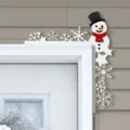Christmas wooden door corner sign holiday snowman frame decoration home festive party supply - Snowman with Hat