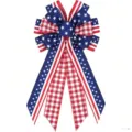 Fiocco Decorativo Festa dell Indipendenza Americana Rosso Bianco Blu Stella Ghirlanda - Stile Fiocco D