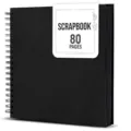 Black spiral scrapbook photo album DIY memory book with 80 pages for wedding and anniversary - 20*20cm / Black