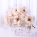 Artificial Peony Flower Branch Champagne Silk Fake Flowers for Wedding Home Decor - Light Khaki