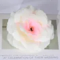 Artificial 8cm silk rose flower head in white and pink gradient for wedding decor. - Milky Pink