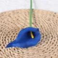 Fleur artificielle mini calla en PU plante fausse simulation déco maison accessoire photo - Bleu