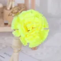 Kunstmatige gele anjer zijden bloem hoofd variant accessoire voor huisdecoratie display. - Geel