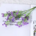 Artificial purple baby's breath single branch PU touch plastic fake flowers for wedding decor - Purple