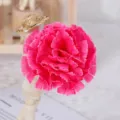 Kunstmatige roze anjer zijden bloem enkel hoofd voor huisdecoratie vakantie geschenk - Rozerood