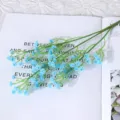 Blue artificial baby's breath flower single branch plastic gypsophila for wedding decor. - Blue