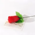Einzelne künstliche Seidenrosen Knospe für Heimdekoration Hochzeit Party Blumen Gedeck. - Rot