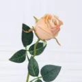 Künstliche einzelne Rosenblüte für Heimtextilien Hochzeit Party Fotografie Szene Dekoration. - Champagner