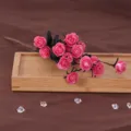 15-Kopf PE Schaum Kleine Rosen Kunstblume Zweig für Hochzeit Heimdekor Variante - Dunkelrosa