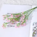 Artificial Baby Breath Flower Pink 3-Prong Faux Gypsophila Branch for Wedding Decor - Pink