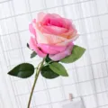 Künstliche einzelne Rose Blume für zu Hause Hochzeit Dekoration gefälschte Blumen. - Champagnerrosa
