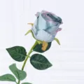 Künstliche Rosen Blume Einzelner Zweig Blau Grau Dekoration Hochzeit Deko Zimmer Neu - Blau