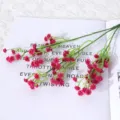 Artificial baby's breath single branch fake flower magenta wedding decor floral arrangement - Red