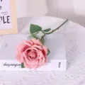 Künstliche einzelne Kurzzweig Rose Seidenblume für Heim Hochzeit und Hotel Dekoration - Altrosa