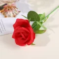 Künstliche einzelne rote Rose Stoff Blume Strauß für Heimtextilien und Hochzeitsfeier. - Rot