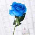 Einzelne künstliche blaue Rosenblüte für Hochzeit Party Heimdekoration Blumenarrangement - Blau