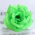 Artificial 8cm silk rose flower head for wedding decoration, DIY craft, green floral arrangement. - Green