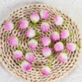 Künstliche rosa Rosenblüten Knospen für DIY Handwerk Zubehör und Tischdekoration. - Violetter Rand