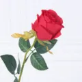 Rose rouge artificielle unique, fleur en soie réaliste pour déco maison et mariage. - Rouge