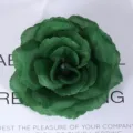 Dark green artificial silk rose flower head, perfect for wedding decor and DIY floral arrangements. - Dark Green