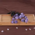 15 Koepfe PE Schaumstoff kuenstliche Rosen lila Falschblumen Strauch fuer Hochzeit Deko. - Lila