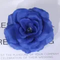 Simulation 8CM blue artificial rose flower head for wedding wall DIY craft and party decor. - Dark Blue