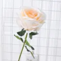 Einzelne künstliche Rose für Hochzeit und Heimdekoration, schöne künstliche Blume für Gestecke. - Champagner