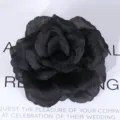 Black artificial rose flower head for wedding decoration, DIY crafts and party decor. - Black