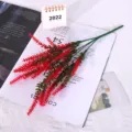 Bouquet de fleurs artificielles lavande épi de blé, plante plastique pour décoration de maison. - Rouge (non floqué)