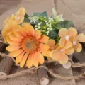 Kunstblumen Strauß Sonnenblumen Hortensien, Seidenblumen Deko für Hochzeit und Zuhause. - Orange