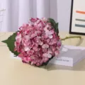 Bouquet de fleurs d'hortensia artificielles pour décoration de maison mariage. - Rose foncé