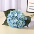 Hortensia artificiel bleu, 11 branches DIY mini fleur fausse pour mariage décoration de maison - Bleu foncé