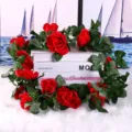 Artificial red rose vine silk flower artificial plant hanging home wedding party decoration - Red