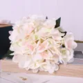 Artificial hydrangea flower single branch home wedding decoration fake flower romantic pink - White Pink